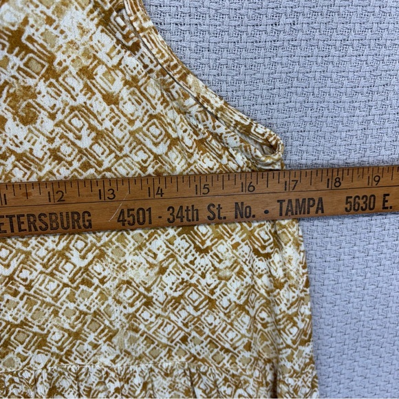 Dress Forum LA S Floral Print Maxi Dress Tiered Yellow Spaghetti Straps Boho NWT - Picture 8 of 9